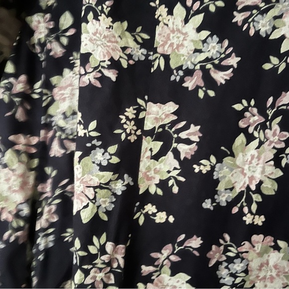 Vintage Cotton Floral Laura Ashley Midi Dress Sailor's Collar in Navy and Pink - Picture 10 of 11